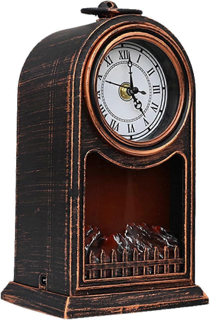 Flameless Fireplace Lamp, Battery Operated Fireplace Lamp, LED Flame Effect Log Fireplace Light Fireplace Lantern for Home Decor