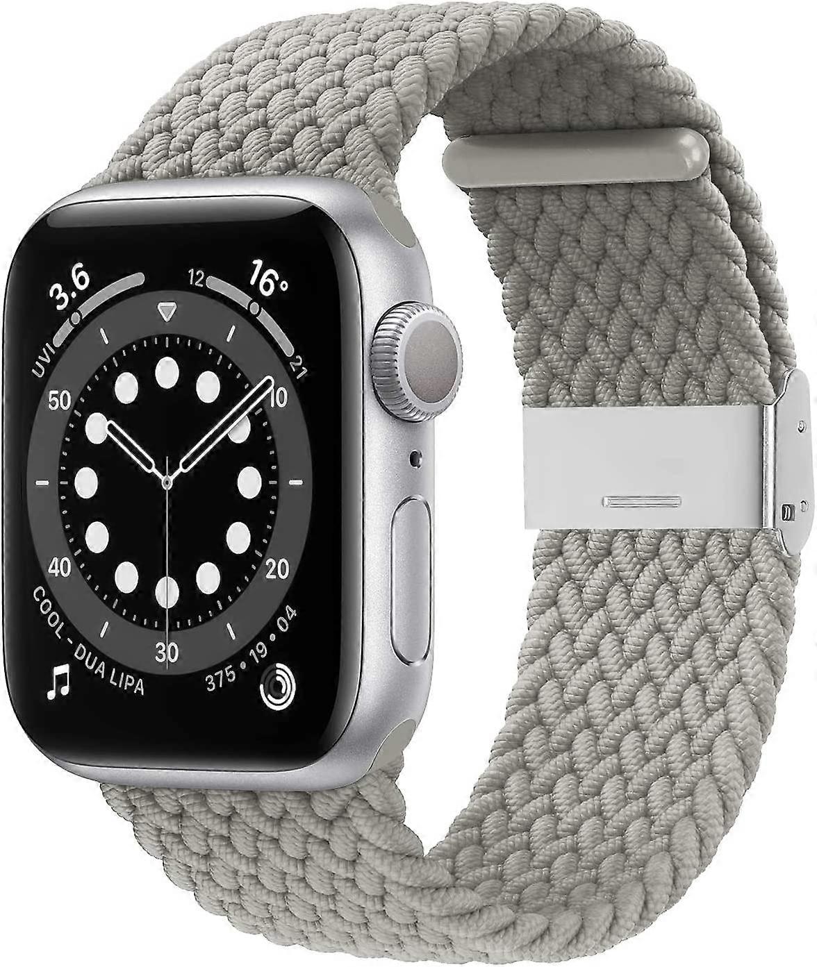 Compatível com Apple Watch iWatch Bands 38mm 40mm 41mm 42mm 44mm 45mm Mulheres Homens, Ajustável Trançado Solo Loop Elásticos Elásticos Esportivos Pulseira Fo