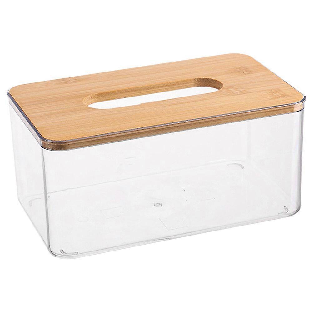 Rectangular Napkin Holder Wooden Lid Napkin Box Tissue Holder for Dining Table