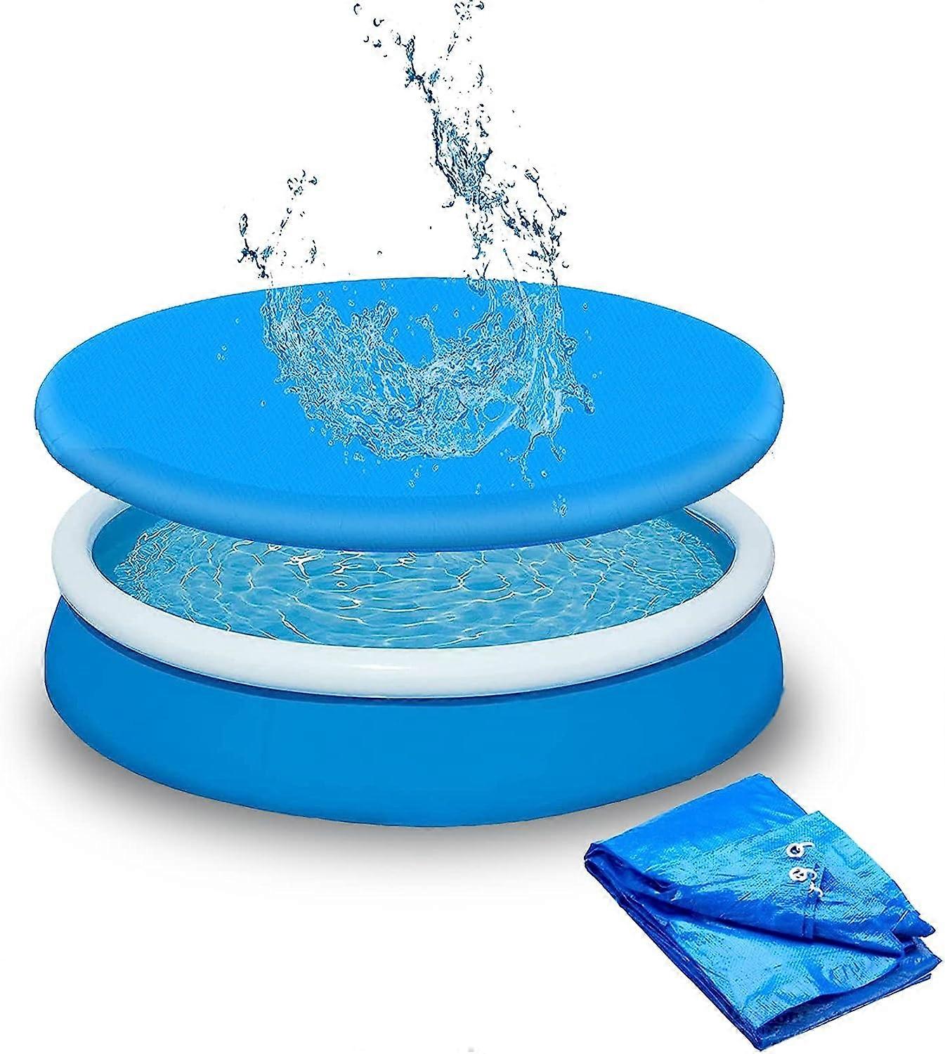 Swimming Pool Cover, Round Swimming Pool Cover, Swimming Pool Cover with Metal Ring and Drawstring, Protects from Rain and Pollutants - Diameter: 335c