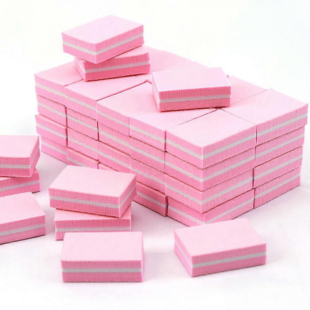 50PCS Nail Sponge Small Square Nail Polishing Block-Pinkmake up