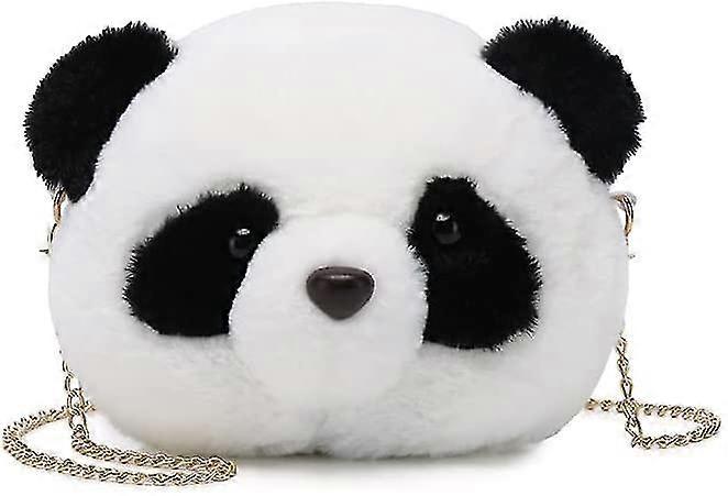 Βελούδινη τσάντα Panda για τα κορίτσια, χαριτωμένη τσάντα τυμπάνων crossbody μικρή χνουδωτή τσάντα ώμων πάντα, μίνι βελούδινη τσάντα ζώων με την αφαιρούμενη χρυσή αλυσίδα για το ταξίδι (bl