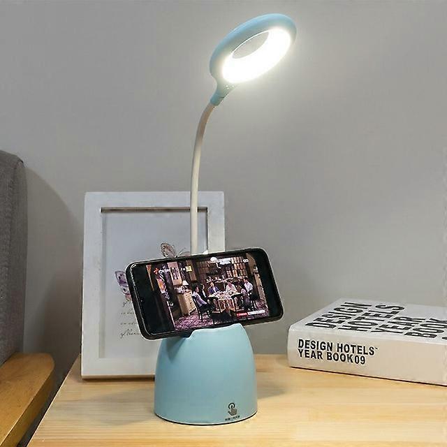 USB Led Foldable Desk Lamp Touch Dimmer Eye Protection Reading Learning Night Light with Multi-function Pen Holder
