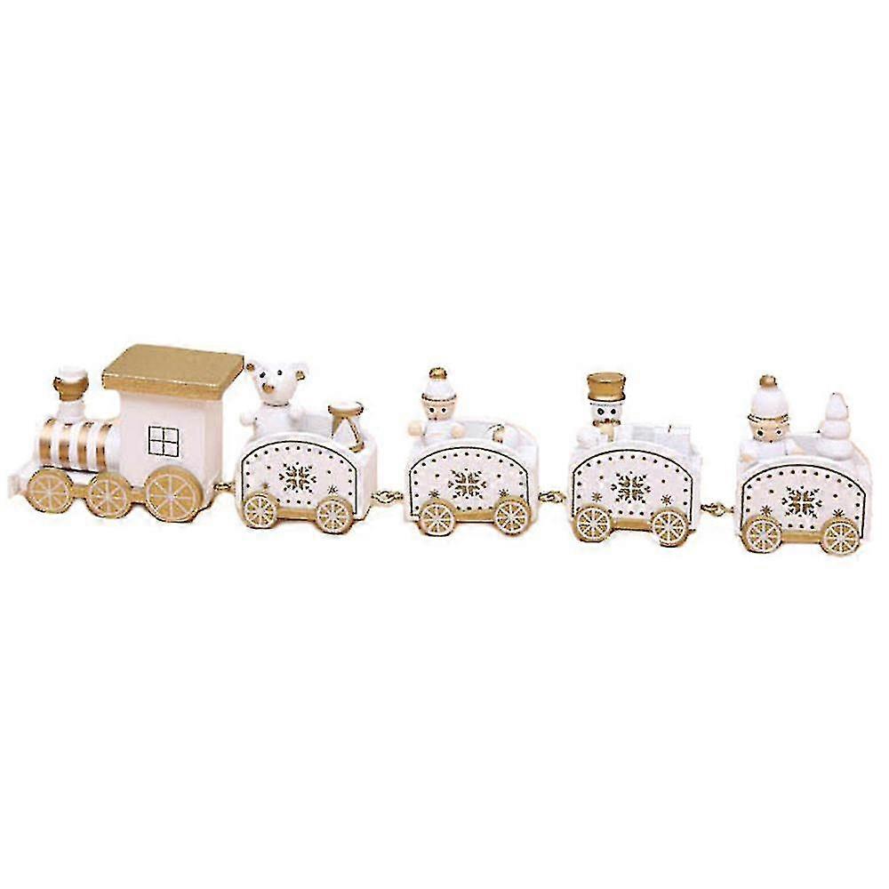 Christmas Train Painted Wooden Christmas Decoration Kid Gift Toys,mini Embellishments For Festival Present