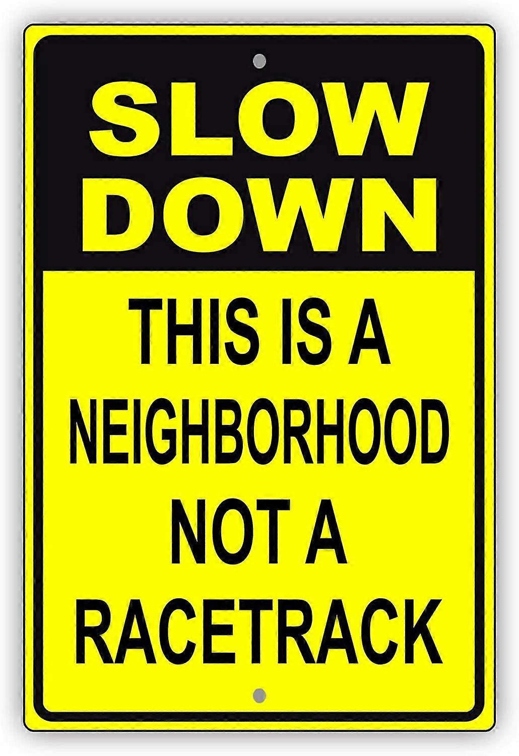 تبطئ هذا حي وليس حداثة حلبة فريدة من نوعها علامة معدنية من الألومنيوم 8 "x12"