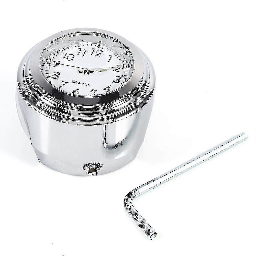 Motorcycle Clock 7/8inch 1inch Motorcycle Handlebar Mount Watch Precise Time Keeping Dial Clock White