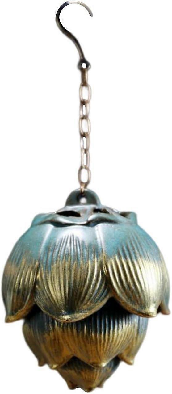 Ceramic Lotus Shape Hanging Ball Backflow Incense Burner Home Decorate