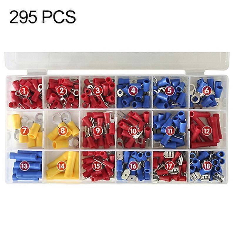 295 Pcs Assorted Insulated Electrical Wire Cable Connector Terminals Crimp Set JIKAIX