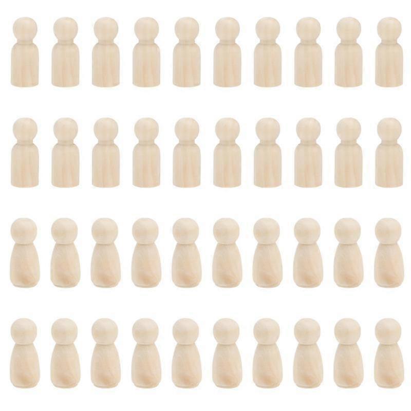 40pcs Wooden Doll