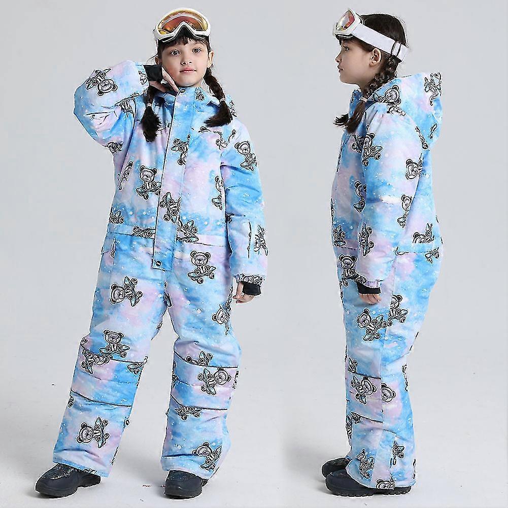 One-piece Children's Snow Suits Penguin Printed Hooded Windproof