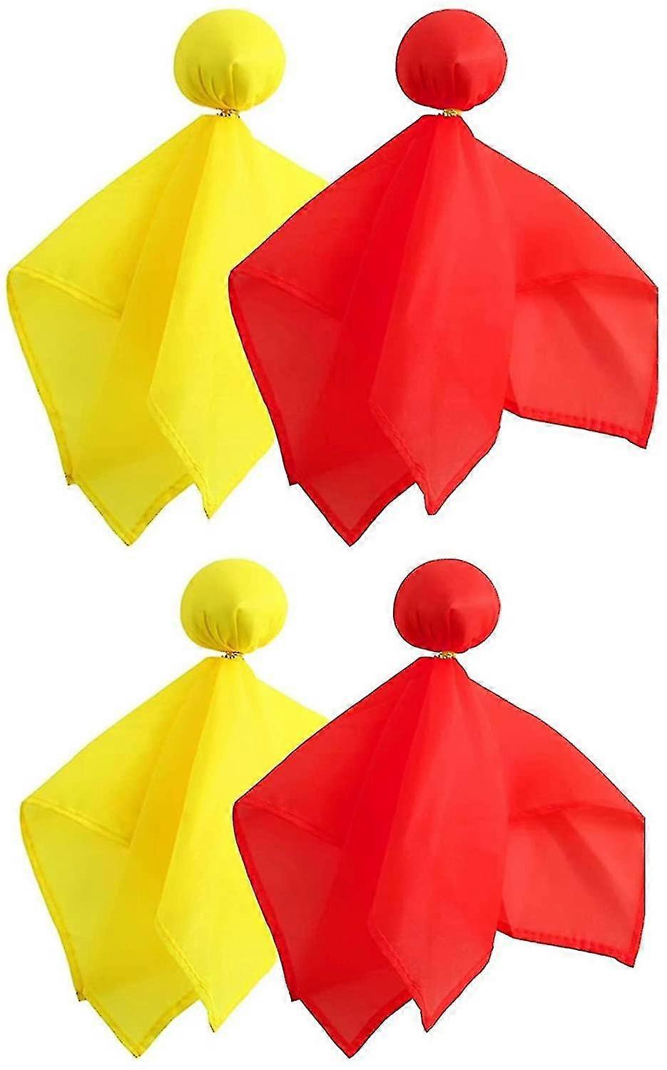 4 Pieces Football Penalty Flag Football Challenge Flags Tossing Football Referee Flag For Party Accessory(2 Red & 2 Yellow)