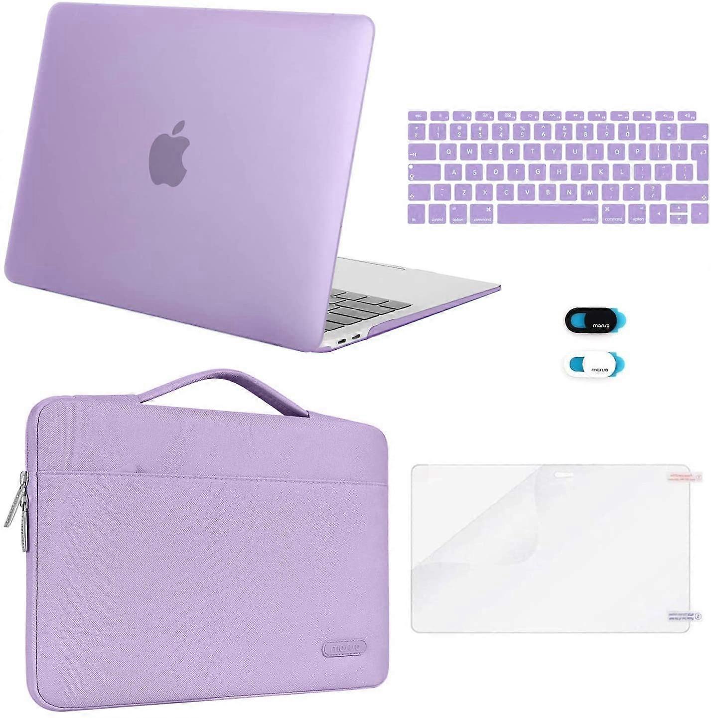 Light Purple  Compatible with MacBook Air 13 inch Case 2022 2021 2020 2019 2018 M1 A2337 A2179 A1932 Retina with Touch ID, Plastic Hard Shell&Bag&Keyb