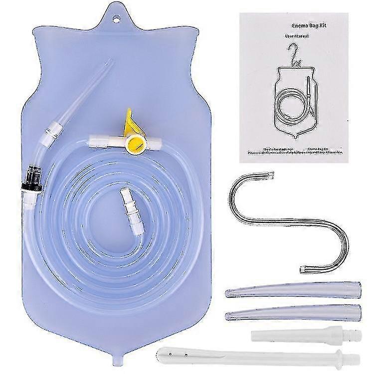 2l Foldable Enema Bag Kit Silicone Anal Vagin Douche Colon Irrigation Cleaning Nozzle Hygiene Washing Health