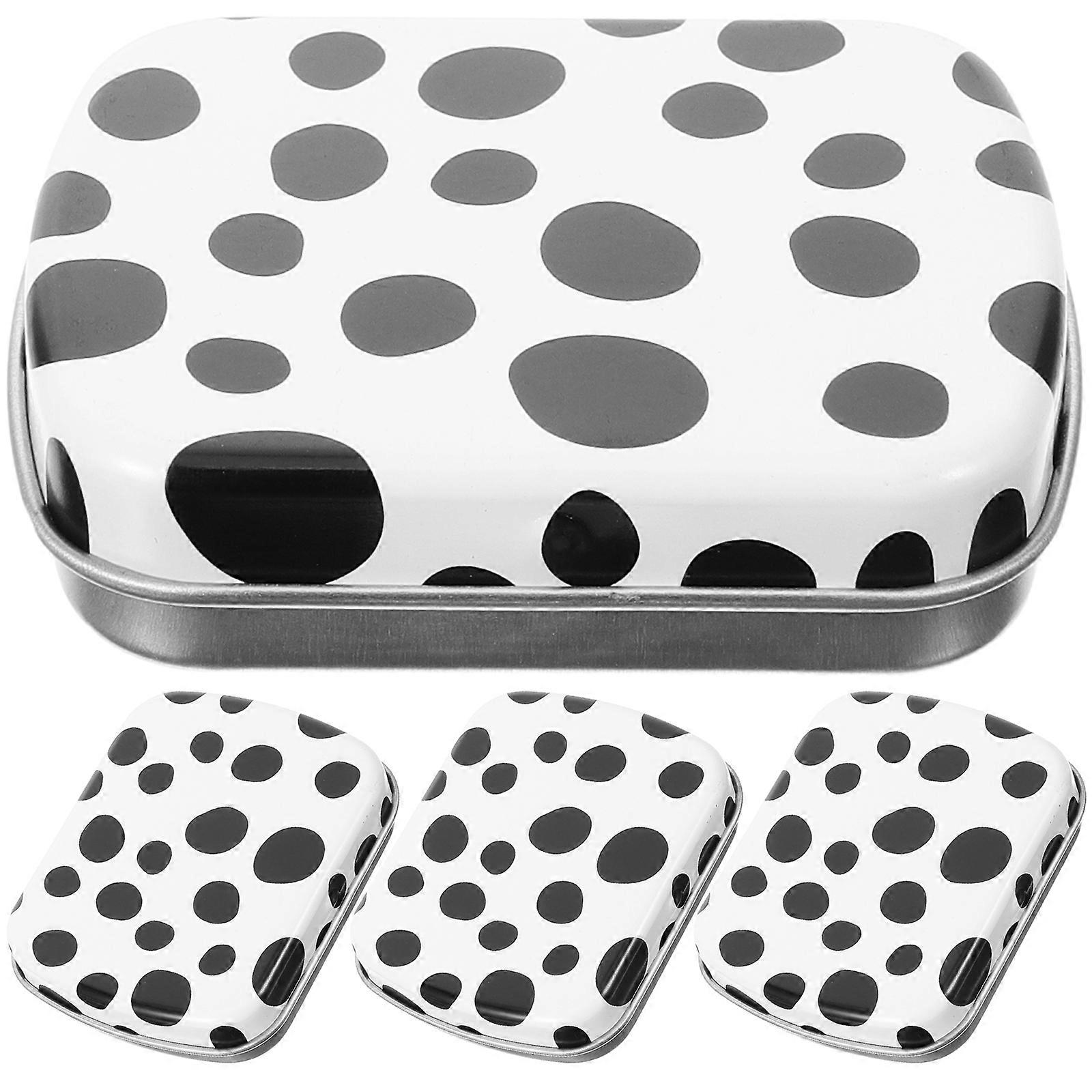 4pcs Portable Box Tinplate Candy Case Tinplate Sample Organizer Empty Small Storage Box