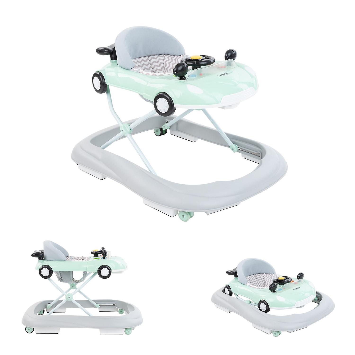 Kikkaboo Baby Walker Αυτοκίνητο, αναδιπλούμενο, ρυθμιζόμενο ύψος 3 κατευθύνσεων, κέντρο παιχνιδιού, φως