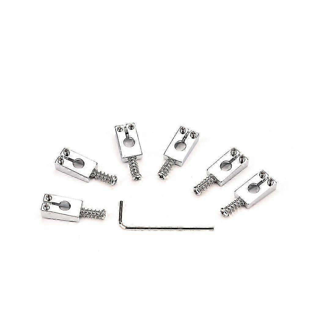 6pcs Guitar Bridge Saddles Bridge Pull String Code With Wrench Musical Instruments Electric Guitar