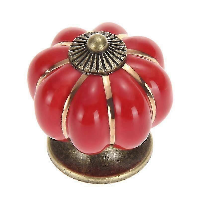 2-Pack 40mm Kitchen Cabinet Knobs,Retro Ceramic Cupboard Drawer Pull Handle (Red)