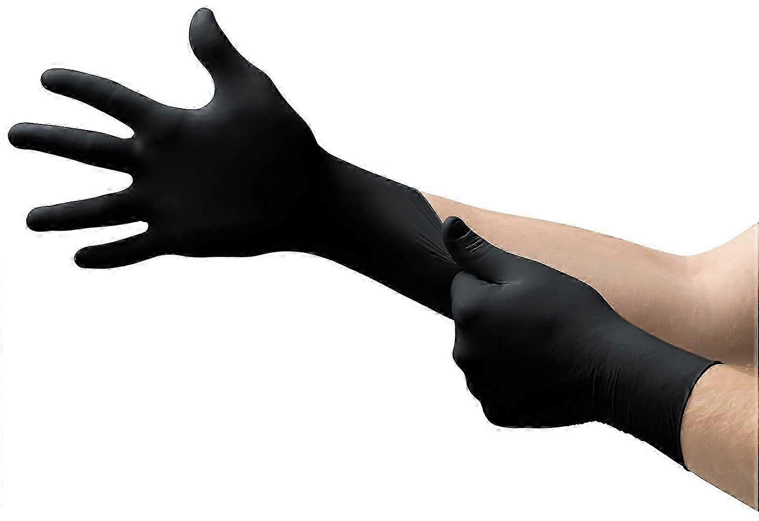 Engangs Nitril Handsker, Køkkenhandsker, Sort - 23*9,5cm