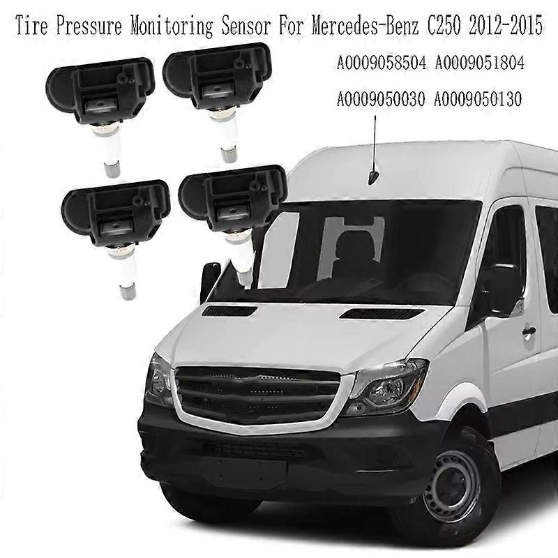4Pcs Tire Pressure Monitoring Sensor for - C250 2012-2015 A0009058504 A0009051804 A0009050030 A0009050130