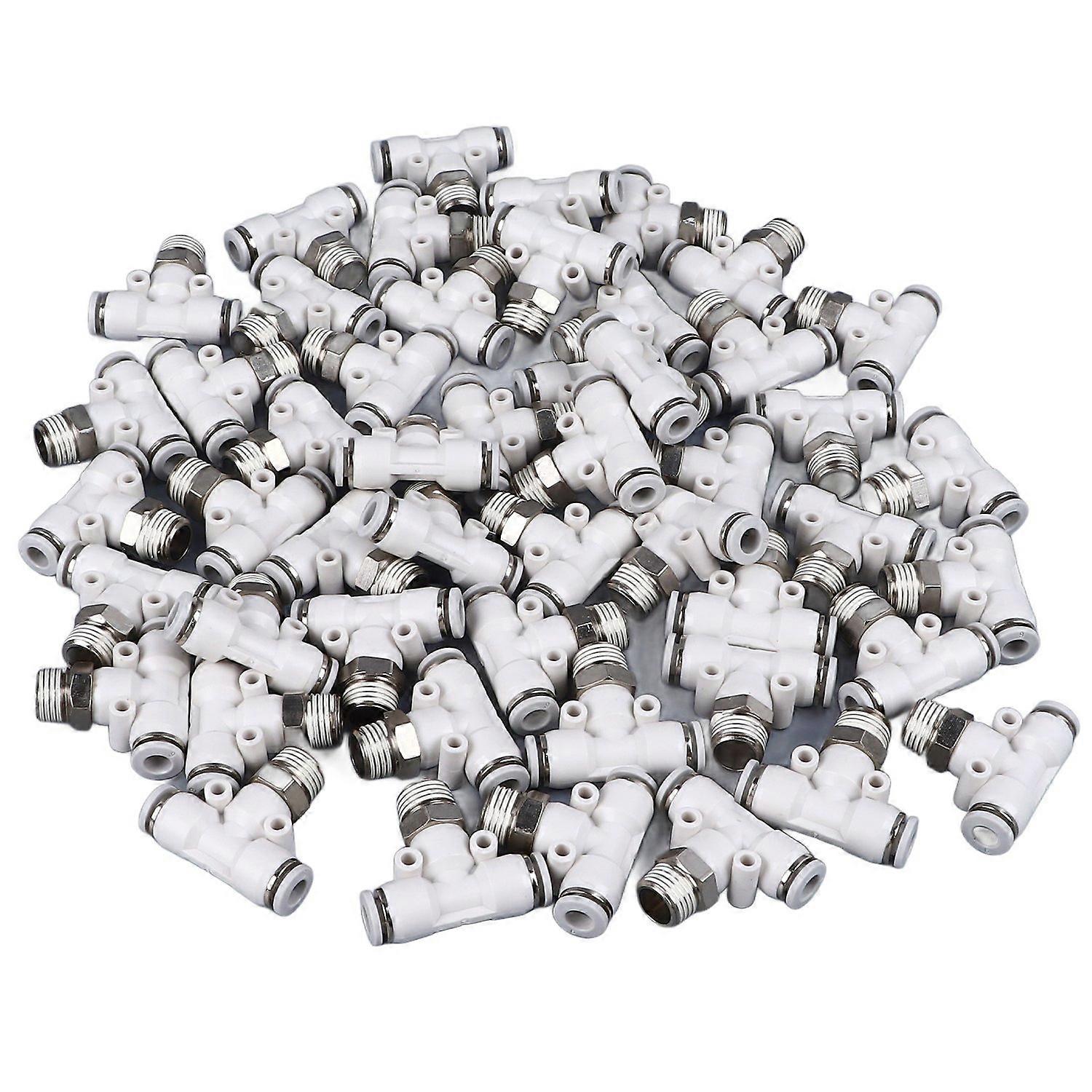 50stk PT1 / 4 slangeforbindelser PU nylon slange t-formet tee hurtig tilslutning luftfittings til pneumatisk sy