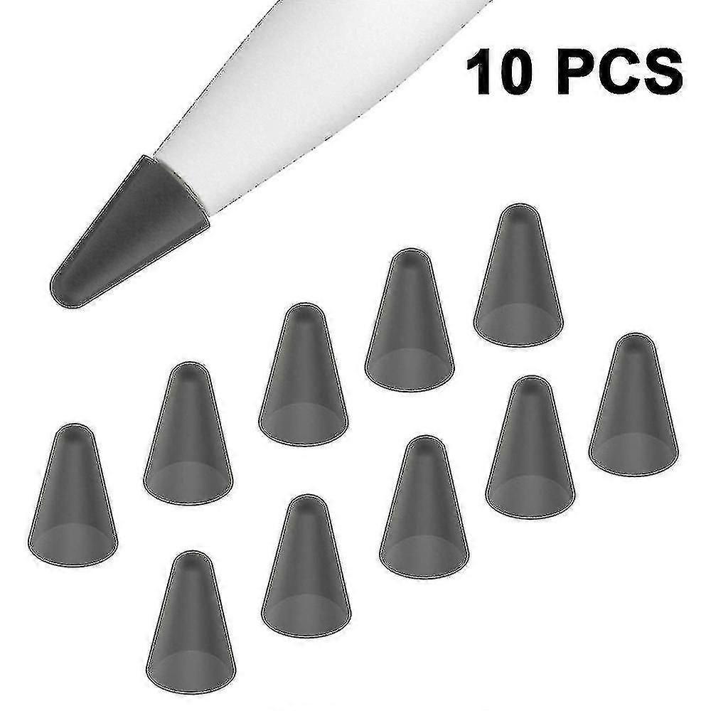 Grey 10 Pieces Tip Cover Compatible With Apple Pencil 1/2, Non-slip Nibs Pen Ipencil Tip Cap