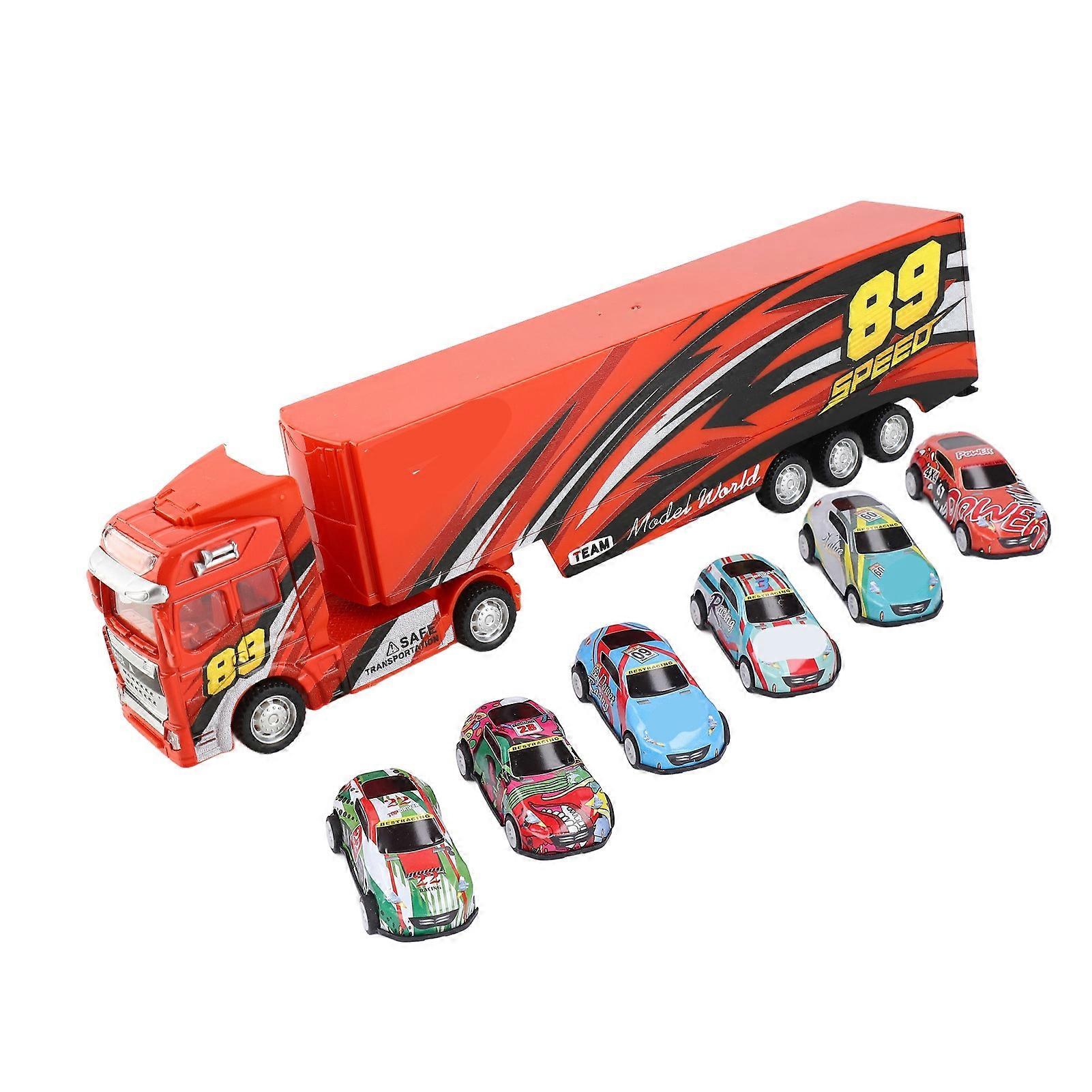 Car Pull Back Vehicle Toy Simulation Openable Door Container Truck Model for Kids Large Size