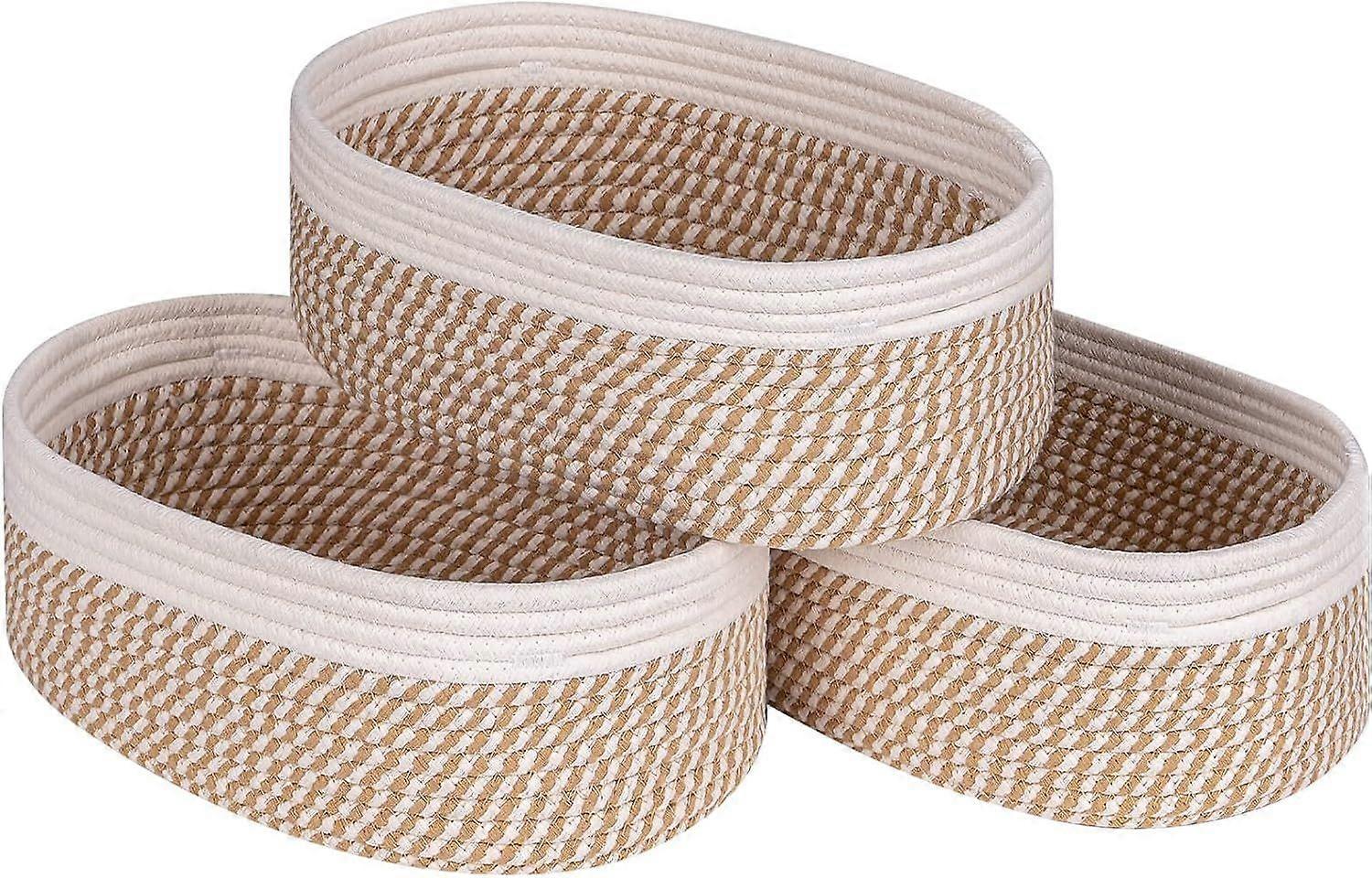 SBSG Shelf Storage Baskets for Organizing|Decorative Basket for Closet Storage|Toy Baskets&Bins|Small Woven Rope Baskets-13x8.66x5.11,Durable&Stylish,