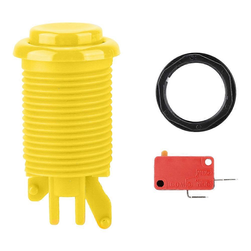 Round LED Lamp Illuminated Large Button To Arcade Machine Games DIY Part(yellow)