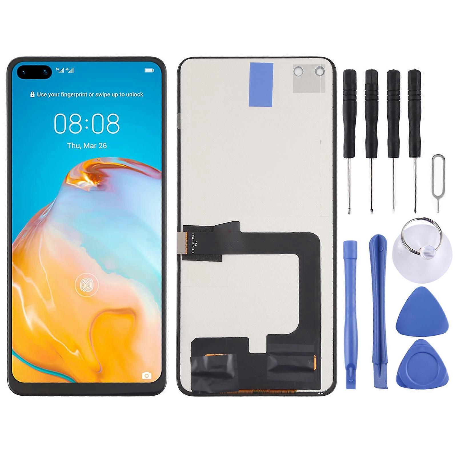 Huawei P40用TFT LCDスクリーン、デジタイザーフルアセンブリ付き、指紋識別をサポートしていません