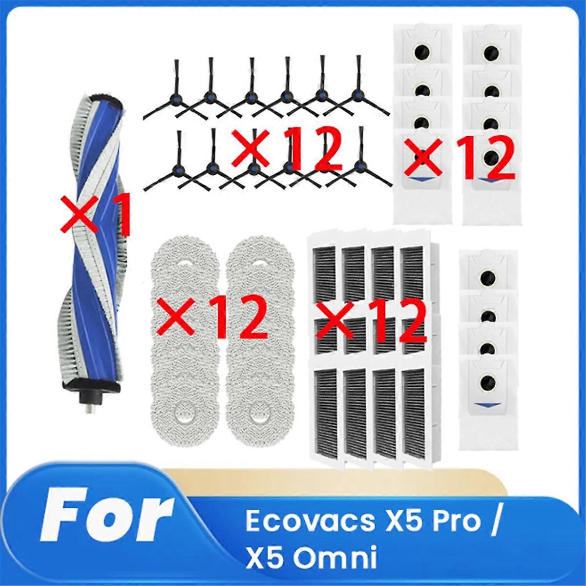 49 Pcs for X5 Pro / X5 Omni Sweeping Robot Accessories Cleaner Parts Replacement Main Side Brush Mop Filter Set