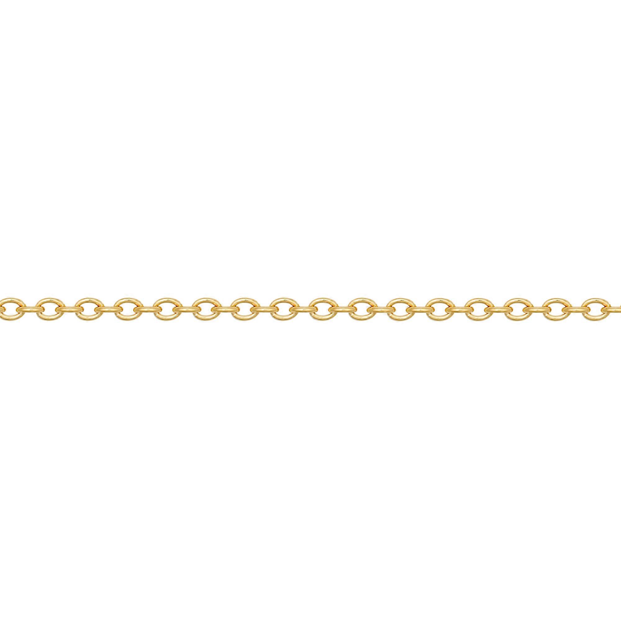 Jewelco London 女士实心 9 克拉黄金椭圆链 Rolo Trace 1.1mm 规格吊坠链条项链