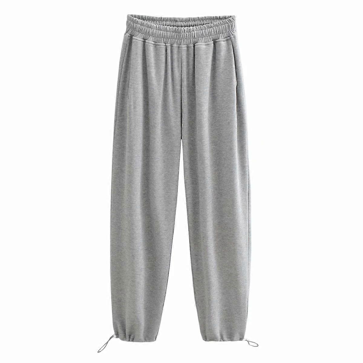 Drawstring sweatpants trendy women's new elastic waist loose thin section sweatpants
