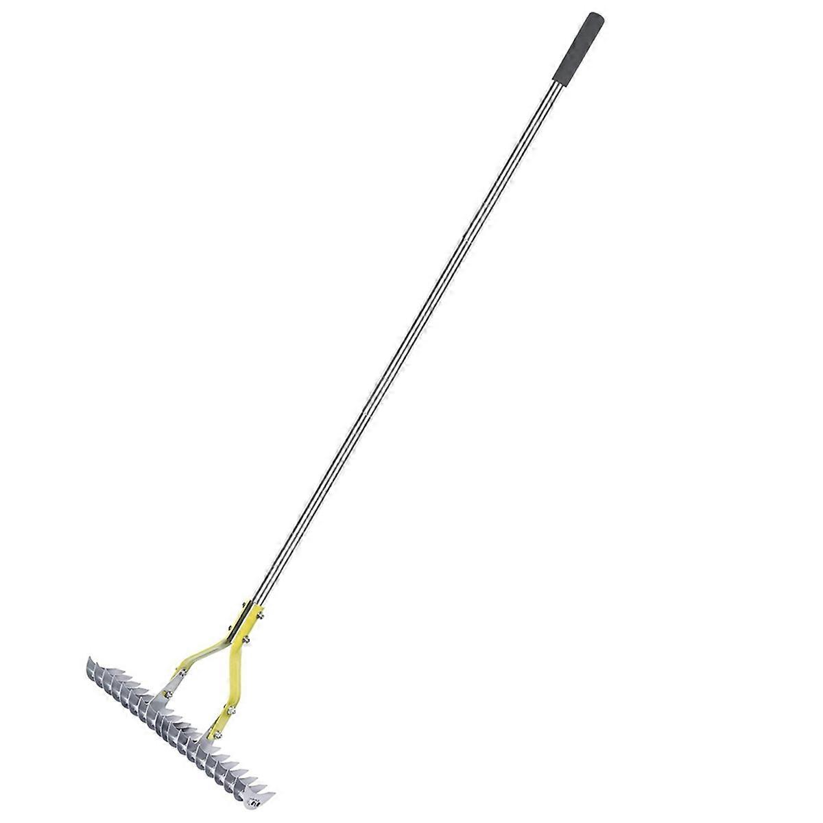 Lawn Dethatcher Rake Metal Dethatching Rake Dead GrassRake Lawn Soil Rake Stainless Steel Lawn Grass Rake for Efficient