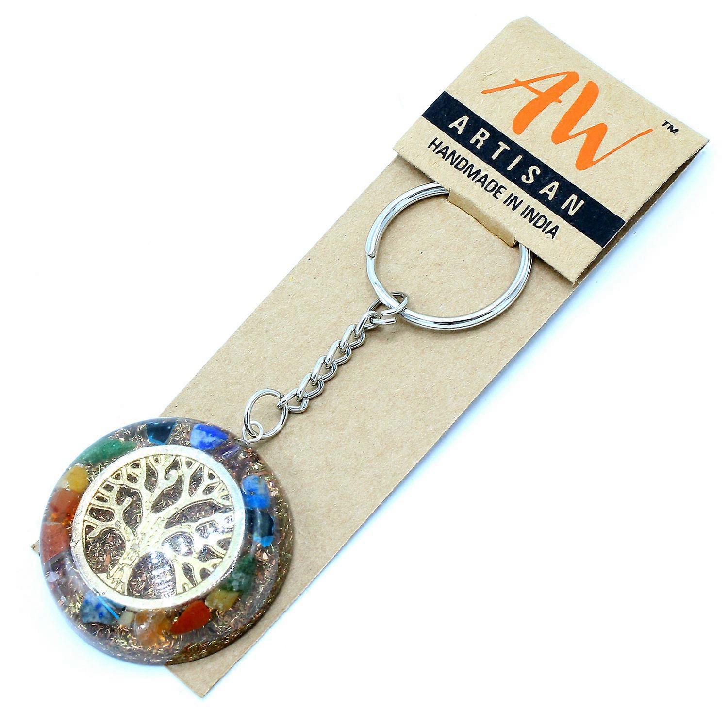 Orgonite Power Keyring Gemstones Chakra Tree of Life Keyrings