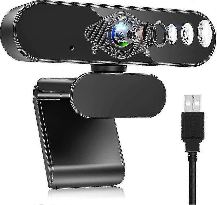 Webcam, Hd Usb With Cancelling Microph Webcam For Video And Recording, Compatible With , Mac And Android