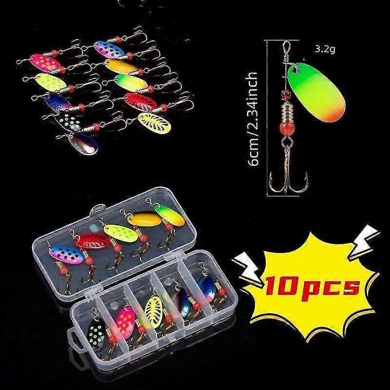 10 Stück Spinner Blinker Set Angelköder Zander Zander Zander Forelle Köder