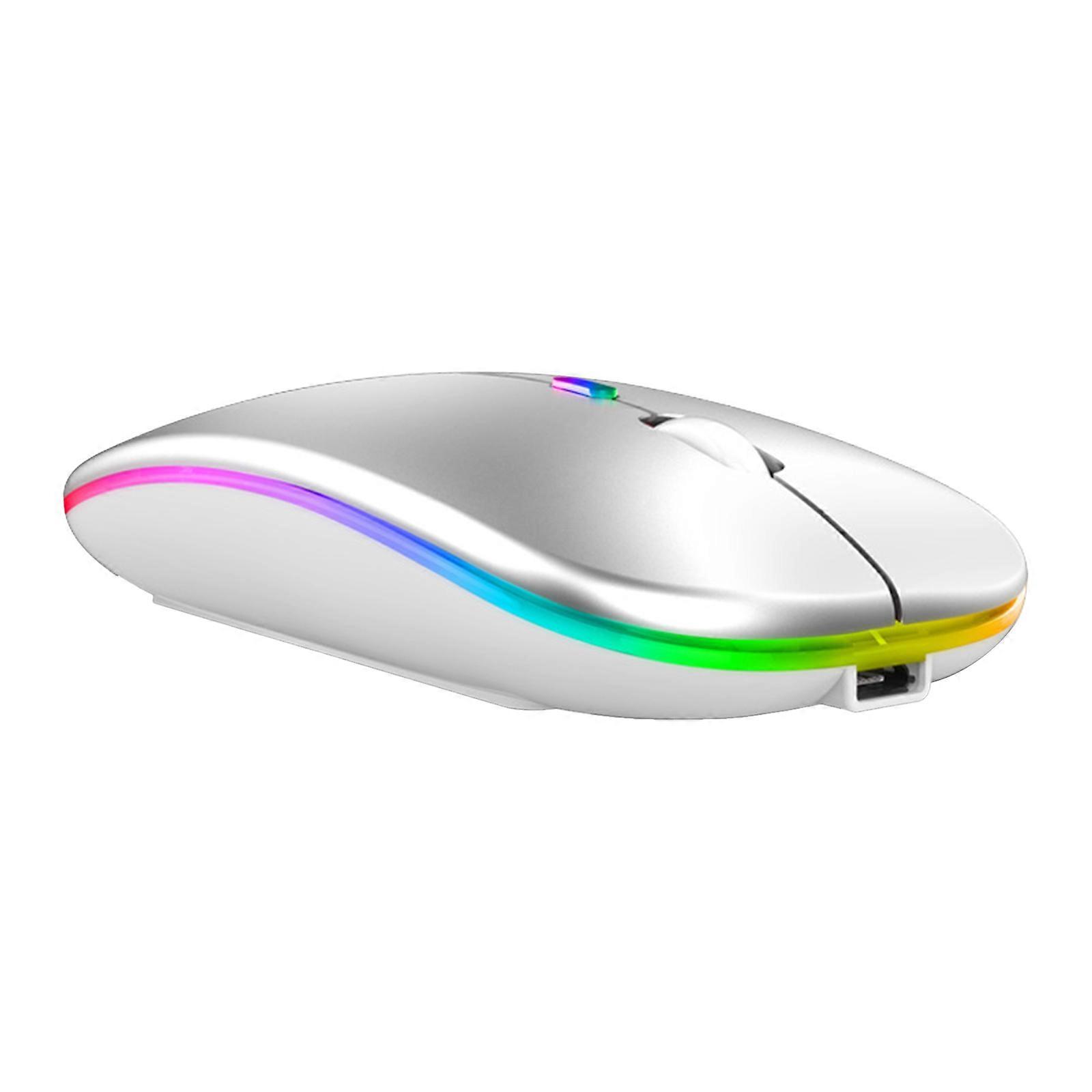 Wireless Bluetooth Mouse, LED Dual Mode Rechargeable Silent Ultra-thin Laptop Mouse, Portable Dual Mode Computer Mouse