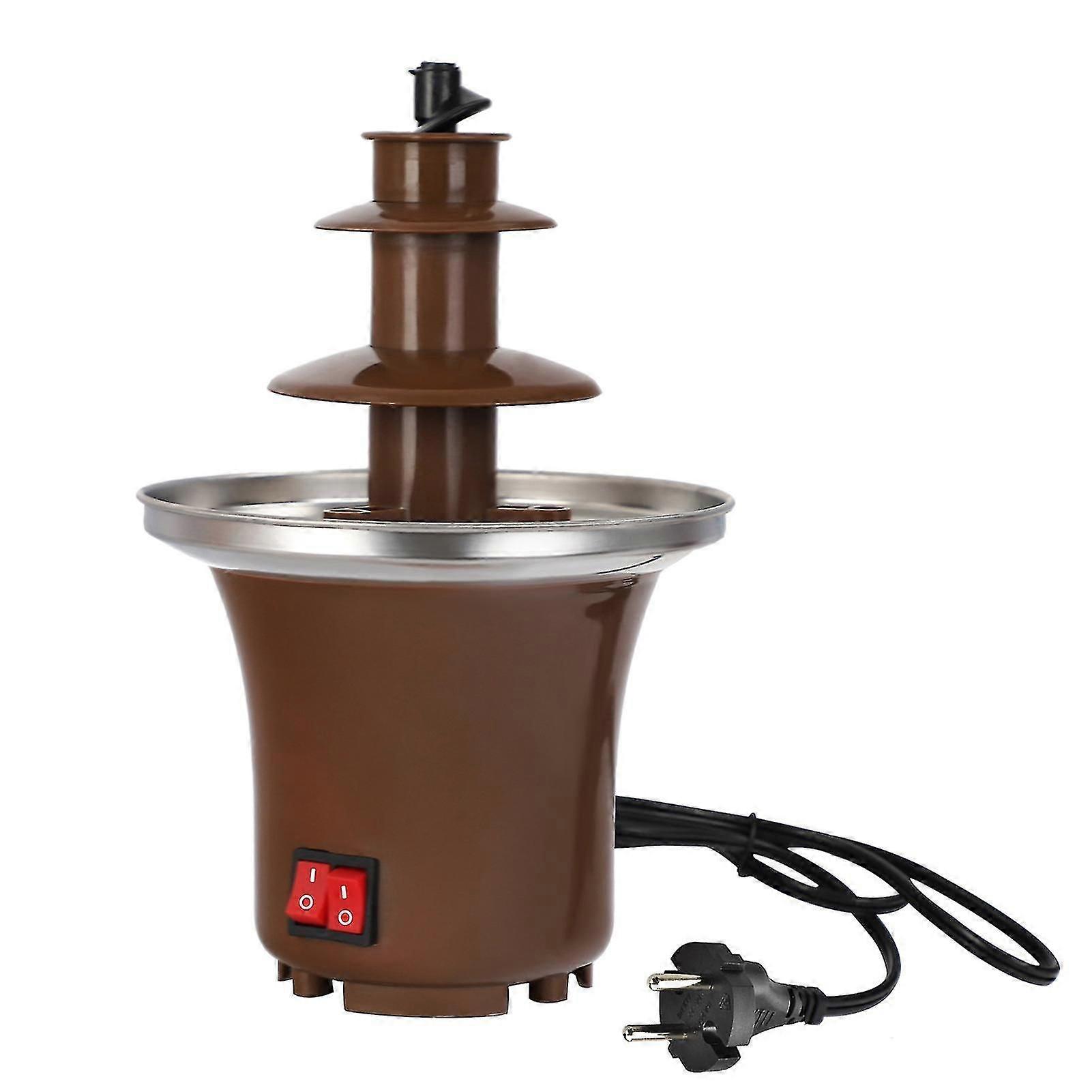 Coffee Eu Plug Three Layer Household Chocolate Fountain, Chocolate Melt Fondue, Chocolate Lava Machine compatible Melting Chocolate,, Chocolate Tower,