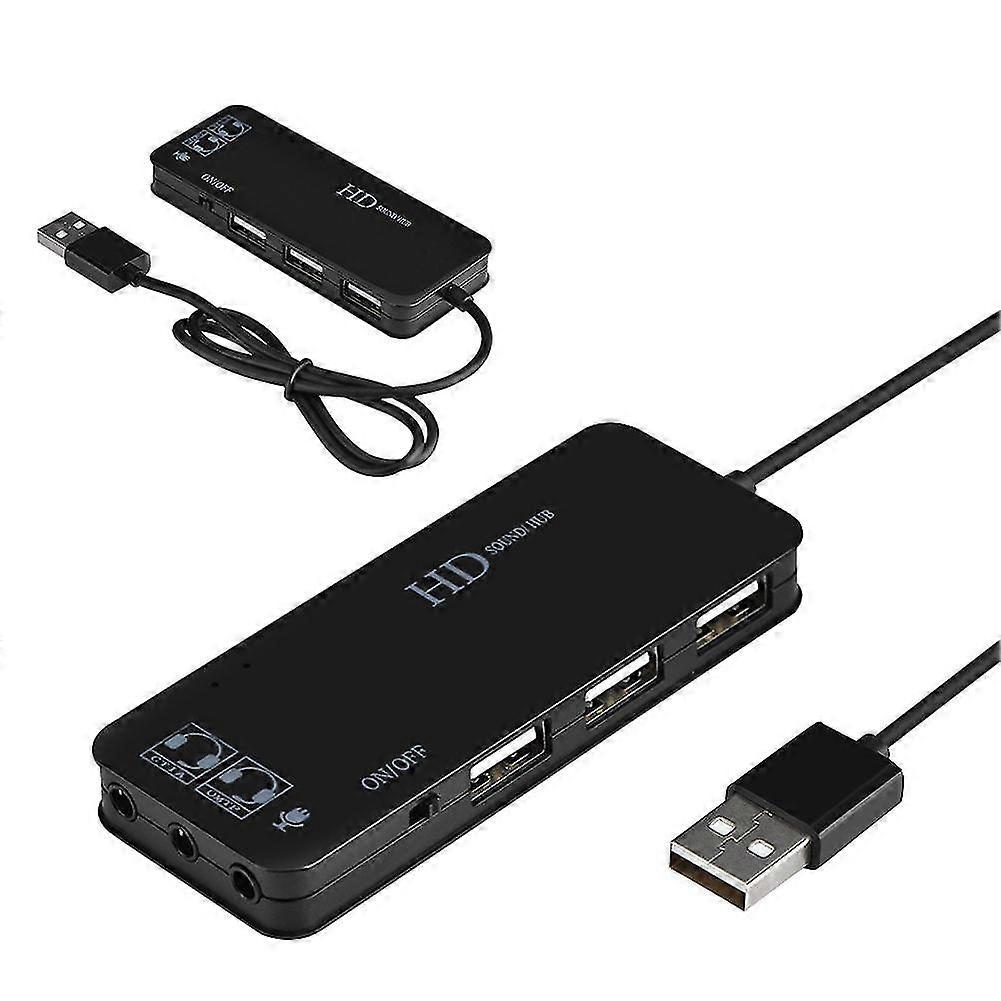 7.1 Channel USB2.0 Hub External Sound Card Audio Adapter Headphone Mic Converter
