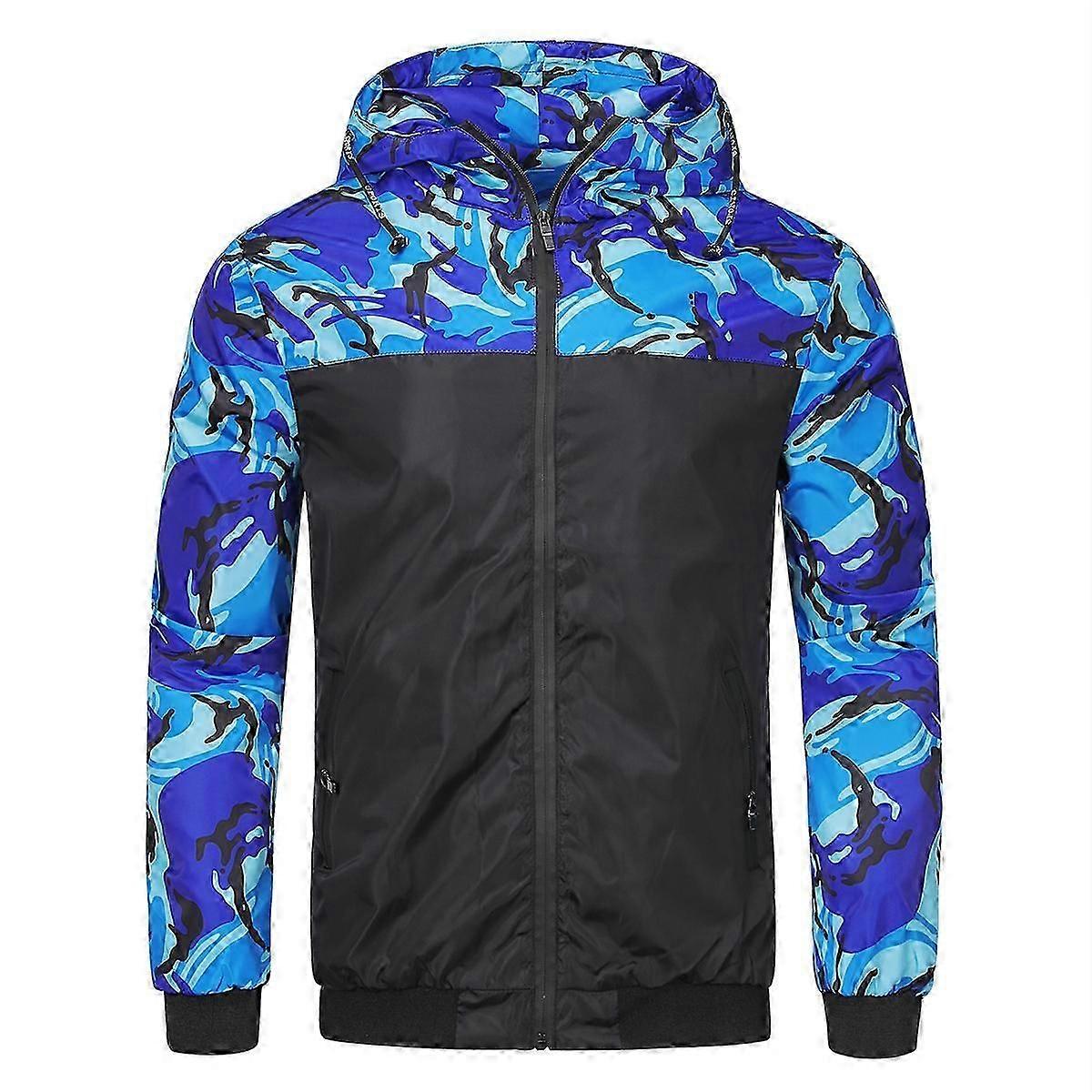 Mens Hooded Waterproof Jacket Rainproof Lightweight Coat