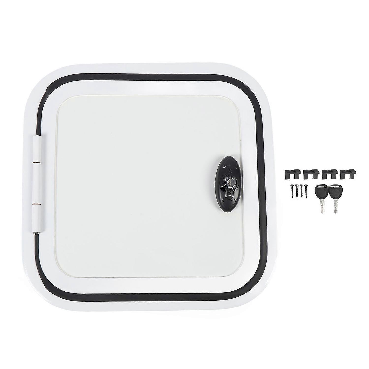 RV Access Door Heavy Duty Aluminum Alloy Frame 14 X 14 Inch with Safety Lock Campervan Motor Home Tr
