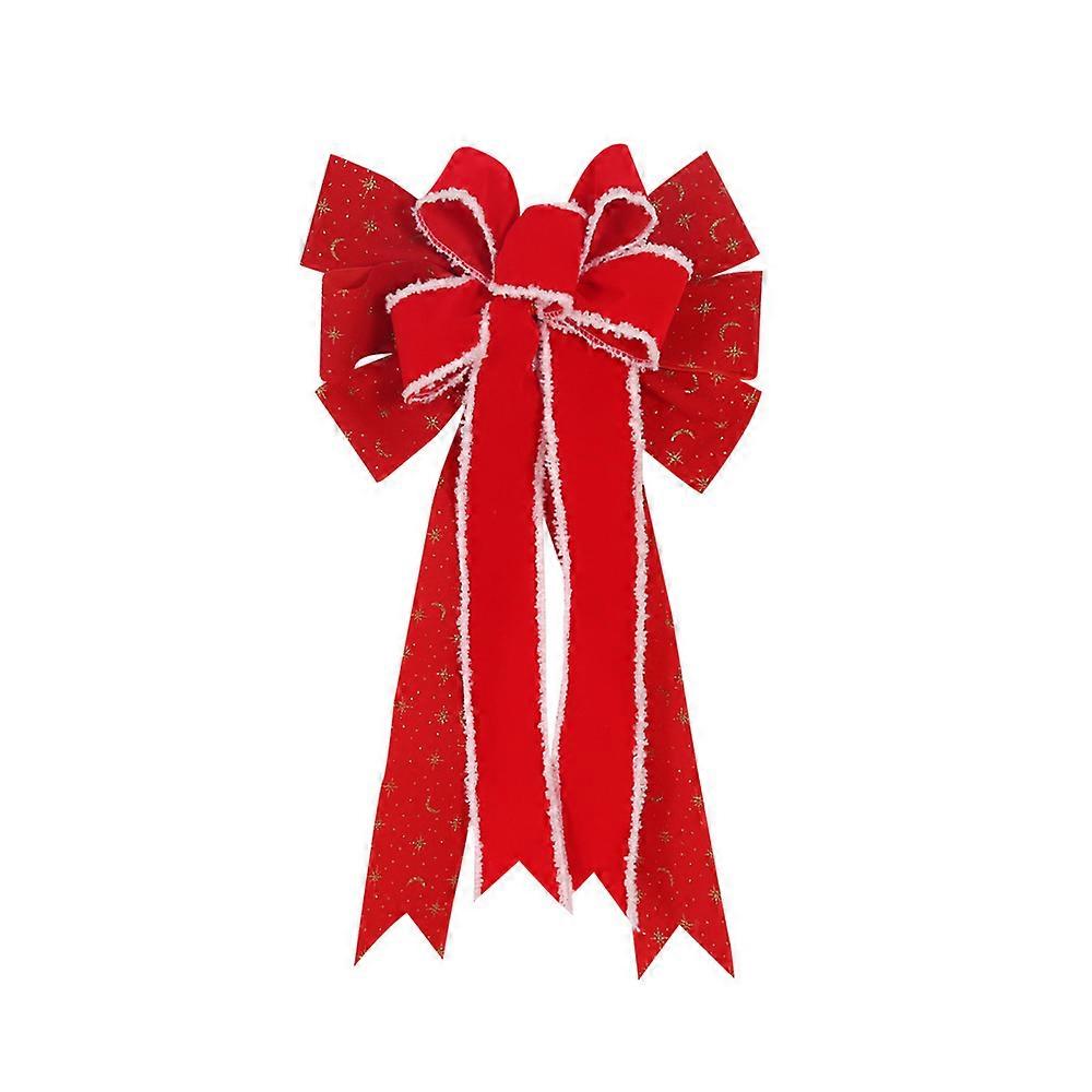Golden Snowflakes, Red Velvet Bows For Church Decor, 1PC Burlap/Flocking Keeps Color And Shape, Durable And Strong, Wide Range Of Applications