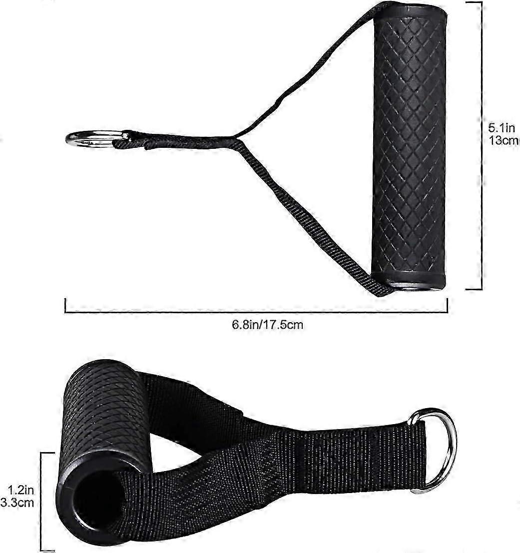 Resistance Band Handle Heavy Duty Cable Machine Attachment, Strong Nylon Webbing, and Seamless Steel