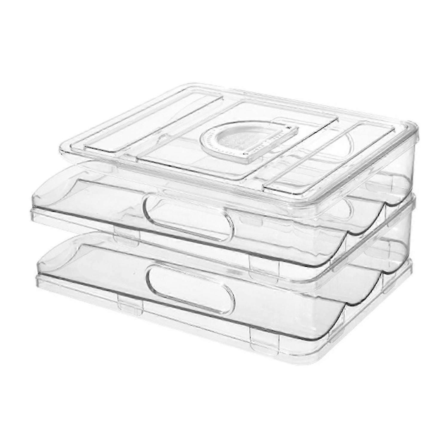 Automatic Rolling Egg Organizer Storage Box BPA-Free Non-Slip Design Easy to Clean Transparent