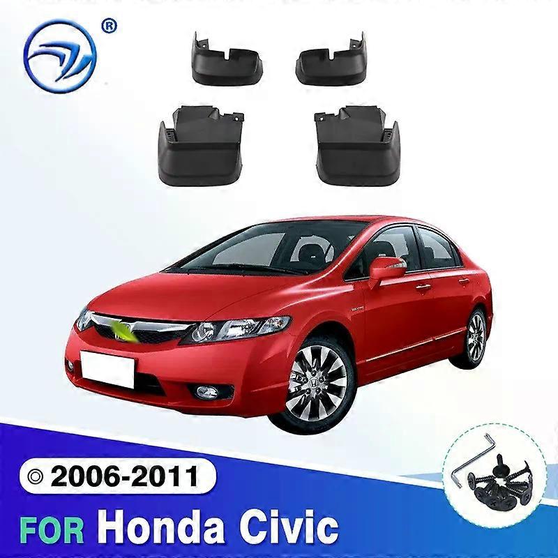 con For Honda Civic 2006-2011 Mudflaps Splash Guards Front Rear Mud Flap Mudguards Fender 2007 2008 2009 2010 Set Molded Mud Flaps