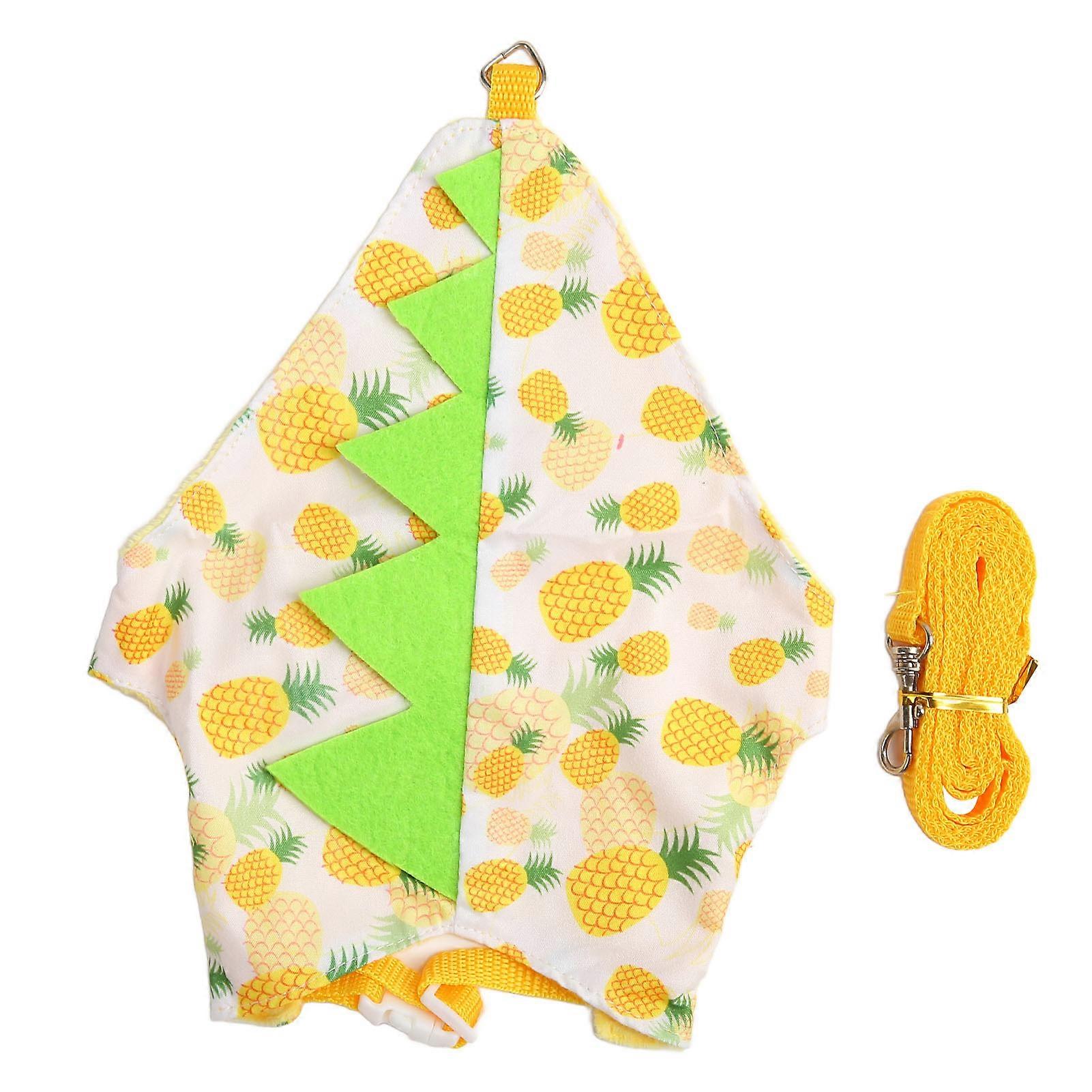 Clothes Leash and Set Soft Polyester Warm Yellow Pineapple Pattern Adjustable Rabbit Costume Harness