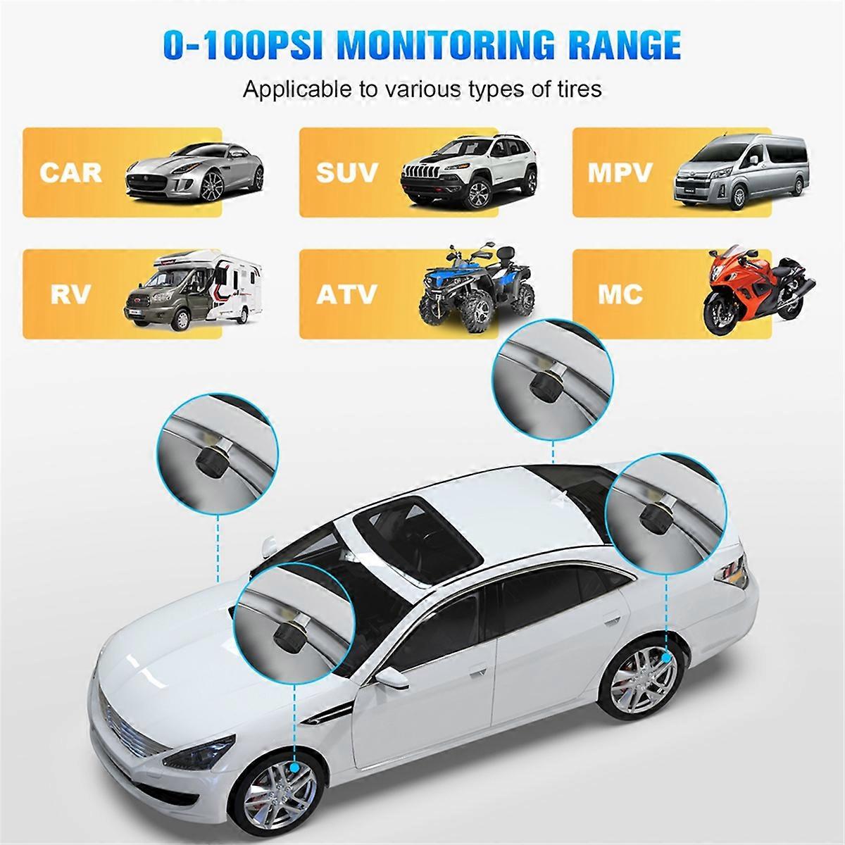Car TPMS Tire Pressure Monitoring System Bluetooth 5.0 Mobile Phone Display Car Tyre Pressure Sensor
