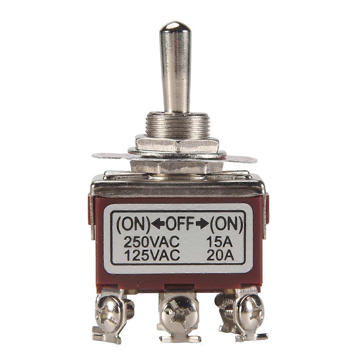 AC 250V/15A 125V/20A ON/OFF/ON 3 Position DPDT Momentary Toggle Switch