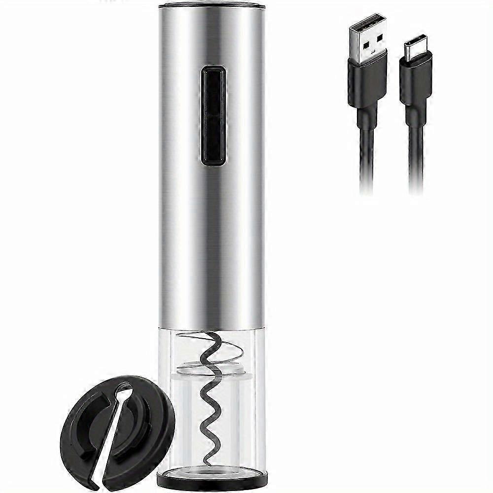 Electric Wine Bottle Opener - Rechargeable, Automatic Corkscrew with USB-C, One-Touch Operation