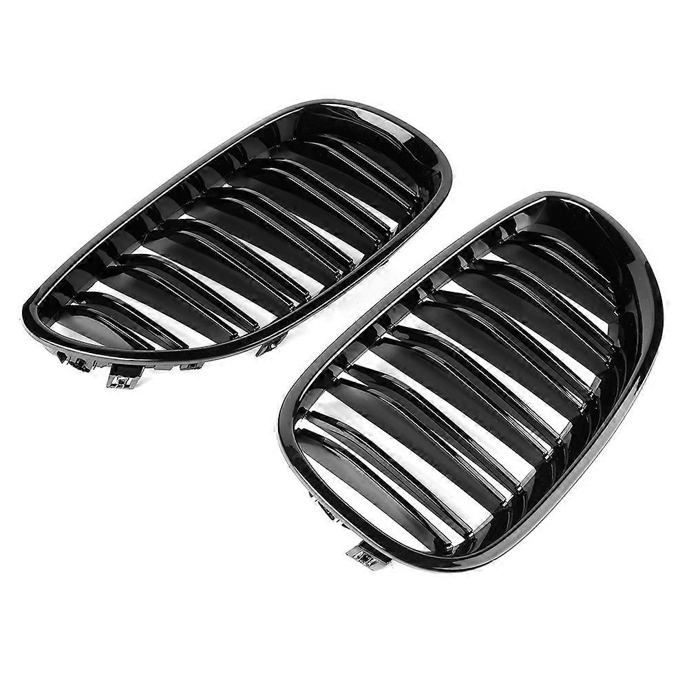 Gloss Black Dual Slats Car Front Bumper Grille Grill Fit for E60 E61 5 Series M5 03-10